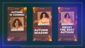 Hello Autumn Stories MOGRT Premiere Pro template preview
