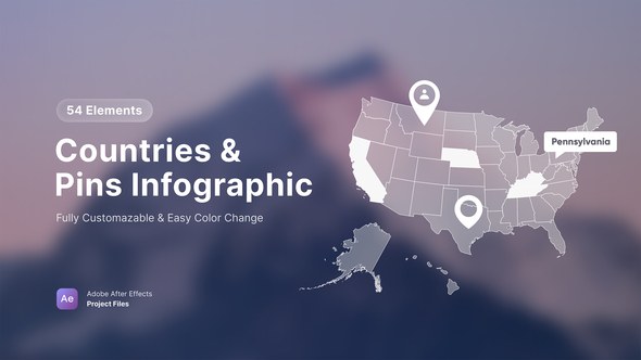 Videohive Maps and Pins Infographic Infographics template preview