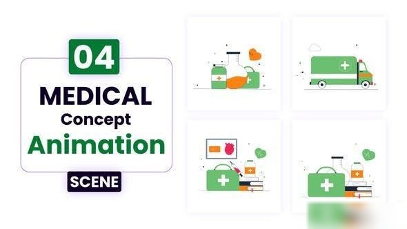 Videohive Madical Concept Ilustration Scene Animation Elements template preview