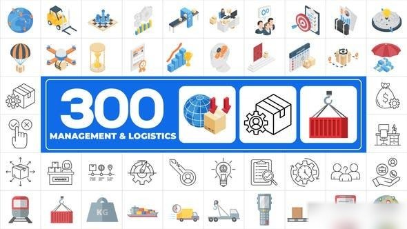 Videohive 300 Icons Pack - Management Infographics template preview