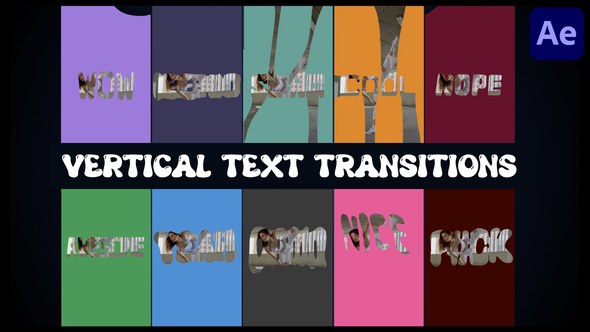Videohive Vertical Text Transitions | After Effects Elements template preview
