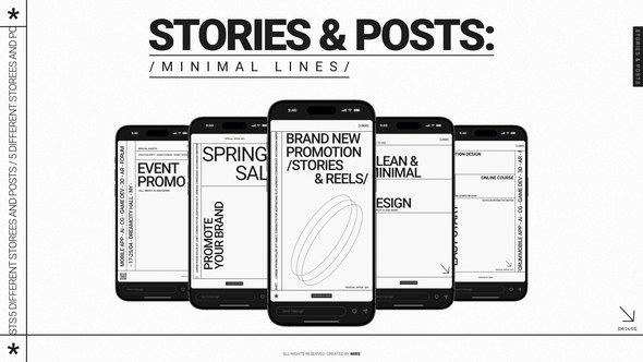 Videohive Stories & Posts: Minimal Lines Elements template preview