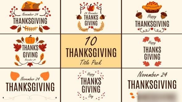 Videohive Thanksgiving Title Pack Titles template preview
