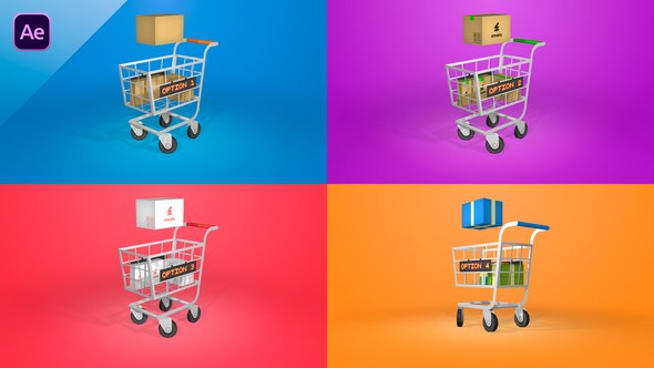 Videohive Shopping Cart with Boxes Openers template preview