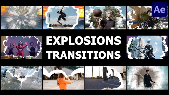 Videohive Realistic Explosions Transitions for After Effects Elements template preview