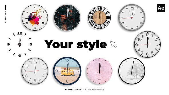 Videohive Classic Clocks | AE Elements template preview