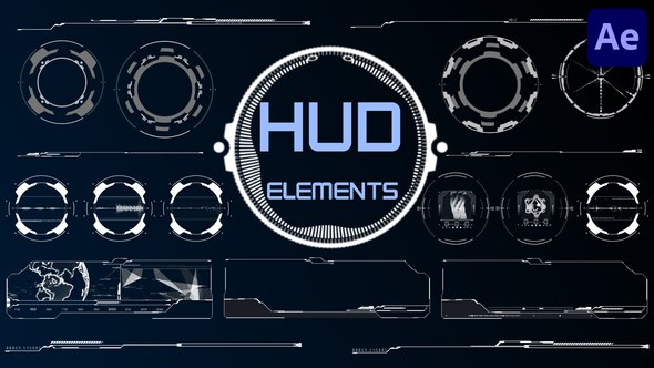Videohive HUD Elements for After Effects Elements template preview