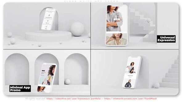 Videohive Clean White App Promo Product Promo template preview