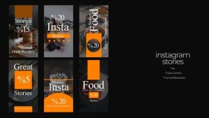 Food Instagram Stories Premiere Pro template preview