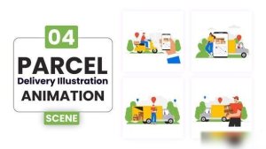 Videohive Parcel Delivery Illustration Animation Elements template preview