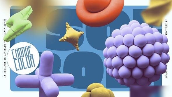 Videohive 3D Inflatables Typography Intro Video Displays template preview