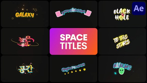 Videohive Space Titles for After Effects 52855654 Titles template preview