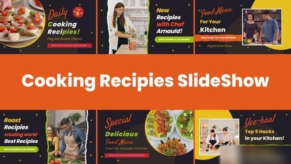 Videohive Cooking Recipes Food Slideshow After Effects Template Video Displays template preview
