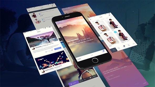 Phone App Promo Video Displays template preview