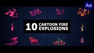 Videohive Cartoon Fire Explosions | After Effects Elements template preview