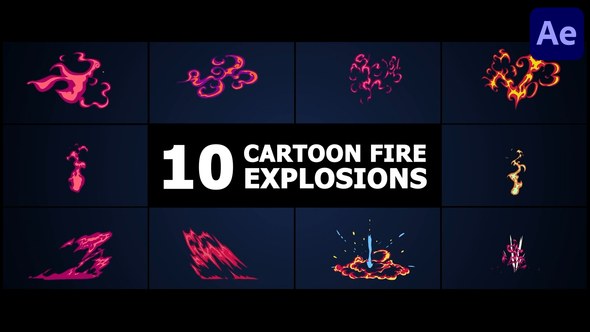 Videohive Cartoon Fire Explosions | After Effects Elements template preview