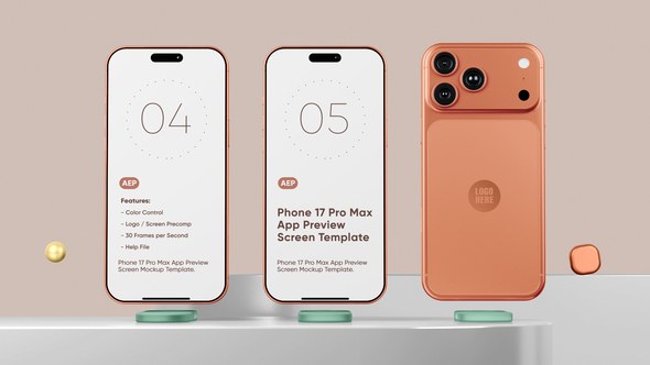Videohive Phone 17 Pro App Preview Screen Template Product Promo template preview