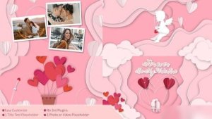 Videohive Papercut Valentine Day Greetings Openers template preview