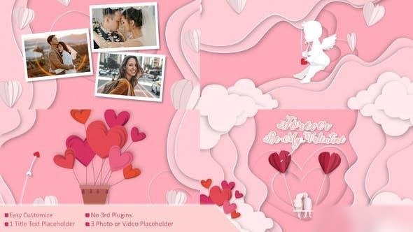 Videohive Papercut Valentine Day Greetings Openers template preview