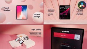 Tablet Mockup for DaVinci Resolve Premiere Pro template preview