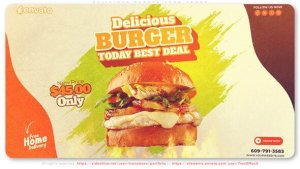 Videohive Delicious Burger Food Promo Product Promo template preview