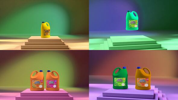 Videohive Dishwashing liquid bottle mockup Product Promo template preview