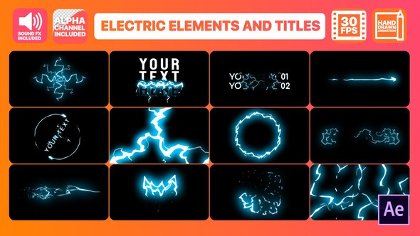 Cartoon Electricity And Titles | After Effects Video Displays template preview