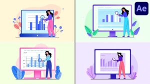 Videohive Chart Analytics Explainer for After Effects Titles template preview