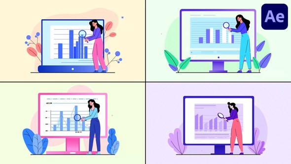 Videohive Chart Analytics Explainer for After Effects Titles template preview