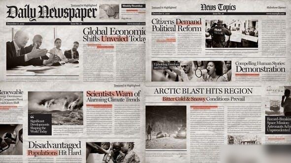 Videohive Newspaper Video Template Openers template preview