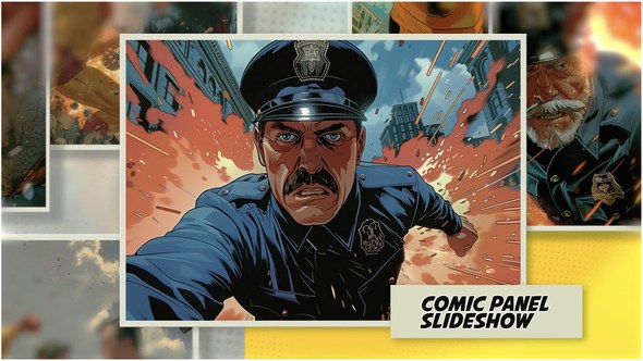 Videohive Comic Panel Slideshow Video Displays template preview