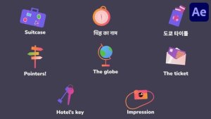Videohive Travel Icons And Titles for After Effects 55052483 Titles template preview
