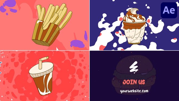 Videohive Food Morphing Logo for After Effects Logo Stings template preview