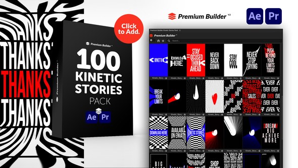 Videohive Kinetic Stories Pack Titles template preview