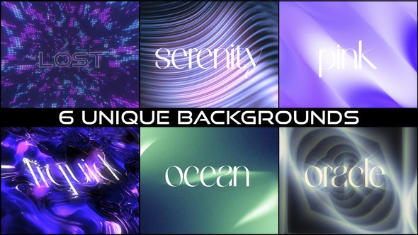 Videohive 6 Unique Backgrounds Titles template preview