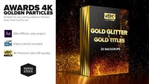Videohive Awards 4K Golden Glitter Particles Titles Titles template preview