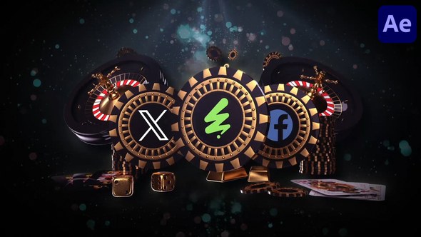 Videohive Black Gold Casino for After Effects 56146434 Logo Stings template preview