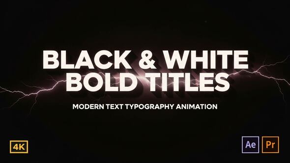 Videohive Black & White Bold Titles вЂ“ Modern Text Typography Animation Titles template preview