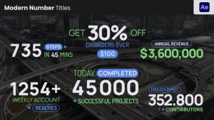 Videohive Modern Text Title Number Titles template preview