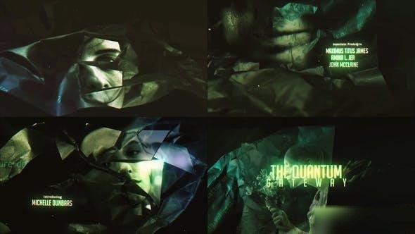 Videohive Abstract Technology Black Crumpled Paper Film Credit Openers template preview