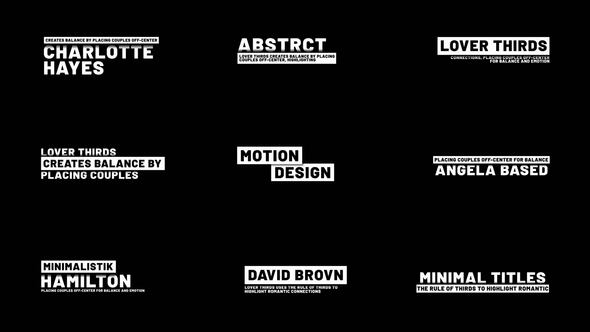 Videohive Minimal Titles | After Effects 57222602 Titles template preview