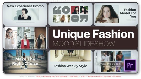 Unique Fashion Slideshow Premiere Pro template preview