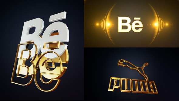 Videohive Premium 3D Gold Intro Logo Stings template preview