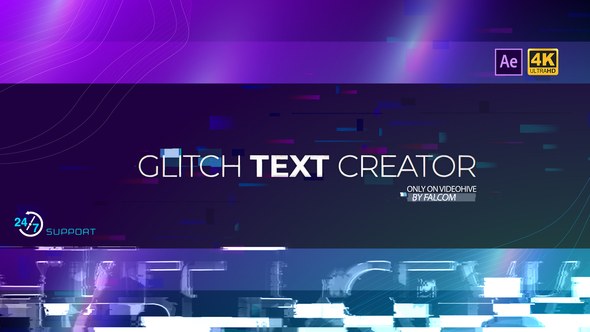 Videohive Glitch Text Creator Titles template preview