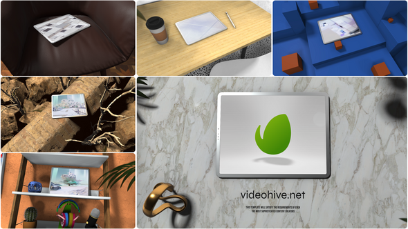 Videohive Creative Tablet Mockup Promo Logo Stings template preview