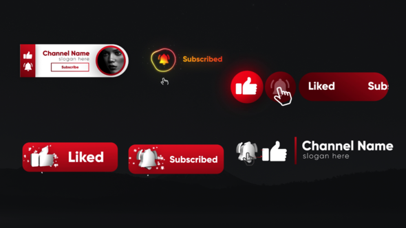 Videohive Youtube Unique Subscribe Elements Titles template preview