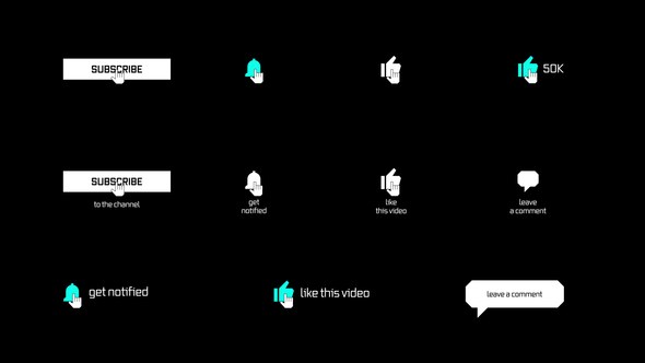 Videohive Glitch YouTube Pack Elements template preview