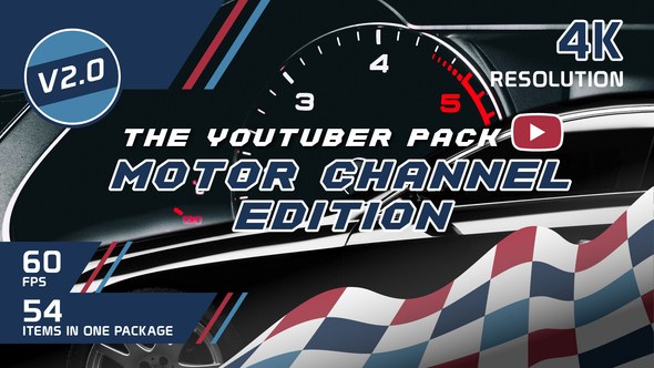 The YouTuber Pack - Motor Channel Edition V2.0 Video Displays template preview