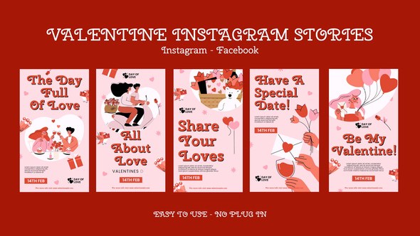 Videohive Valentine Day Instagram Stories 56313353 Openers template preview