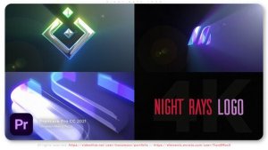 Night Rays Logo Premiere Pro template preview
